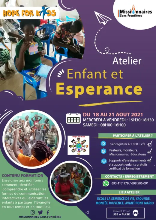 Affiche — Atelier Enfant et Espérance (août 2021)
