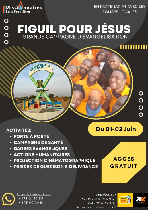Cartel — Figuil pour Jésus — Grande campagne d'évangélisation