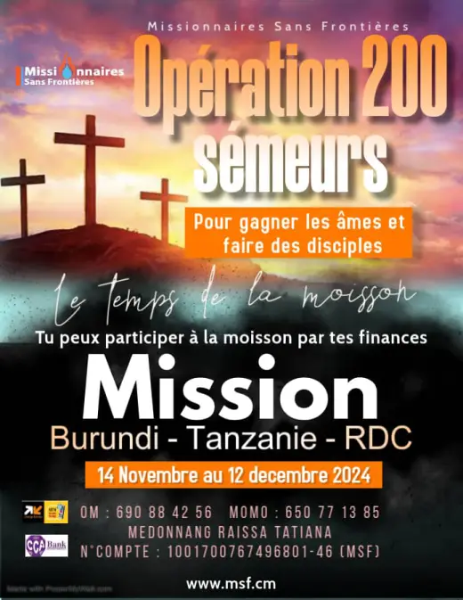 Affiche — Mission Burundi – Tanzanie – RDC : Opération 200 semeurs
