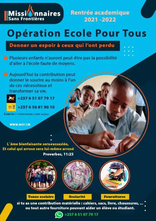 Affiche — Opération École pour tous 2021-2022