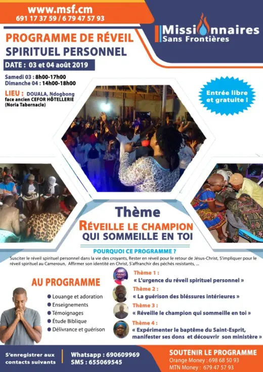Affiche — Programme de réveil spirituel : Réveille le champion qui sommeille en toi
