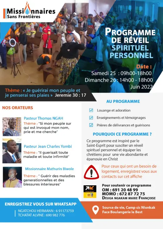 Affiche — Programme de réveil spirituel : Je guérirai mon peuple