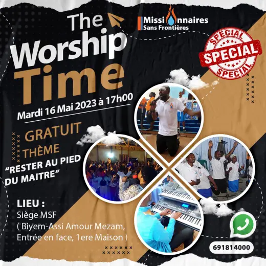 Affiche — Worship Time : Rester au pied du Maître